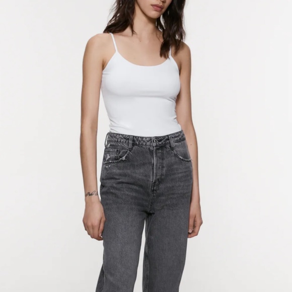 SOLD - ZARA BASIC WHITE TANK TOP, SIZE M - Picture 2 of 6